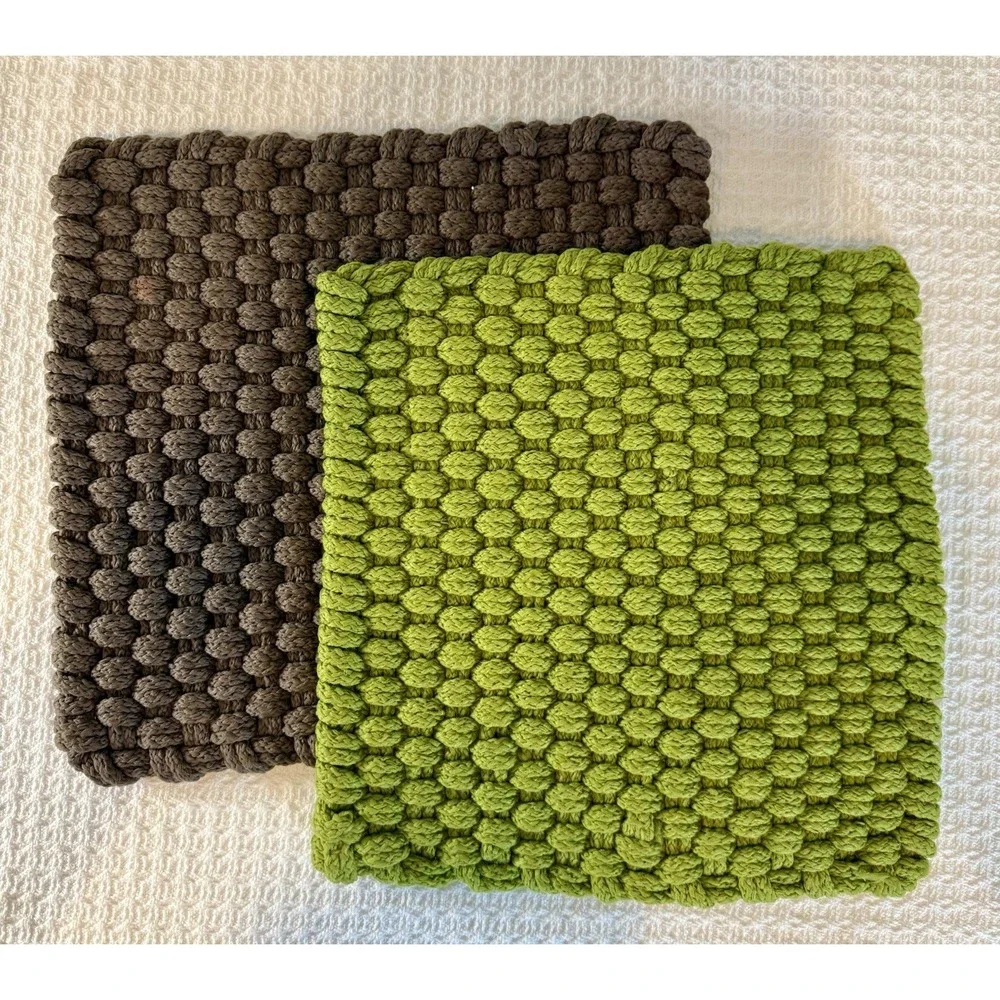 Dash & Albert Rope Rug Swatches Lot Of 2 Sprout & Charcoal Woven Polypropylene
